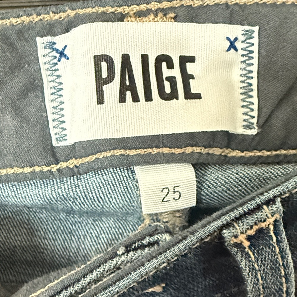 PAIGE Hoxton Crop Rollup Jeans Sz 25 - Picture 3 of 8